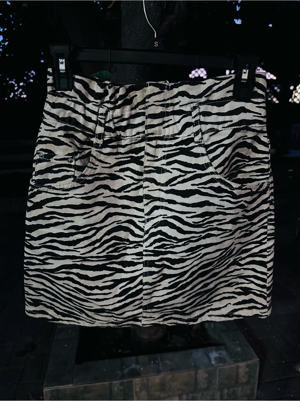 Zara Zebra-Print Mini Skirt - Black & White